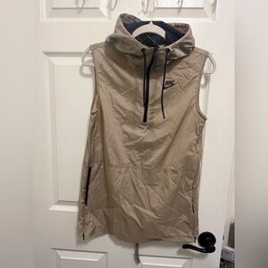 Nike Beige Hooded Sleeveless Jacket
